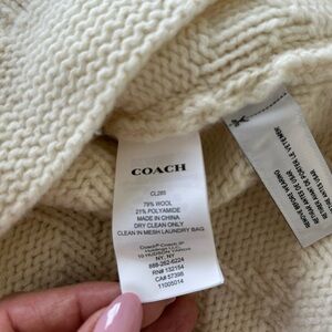 Coach Ivory Knit Poncho